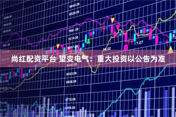 尚红配资平台 望变电气：重大投资以公告为准